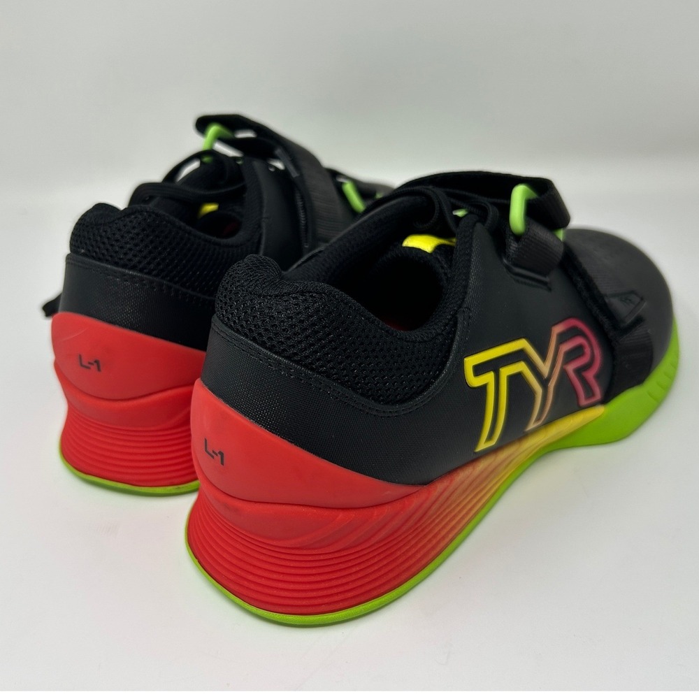 TYR L-1 Lifter Weightlifting Shoes Black Neon Green Red Gradient Mens Womens 8 - Picture 6 of 9